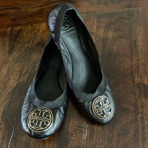Tory Burch Leather Caroline Ballet Flats Size 8.5 EUC